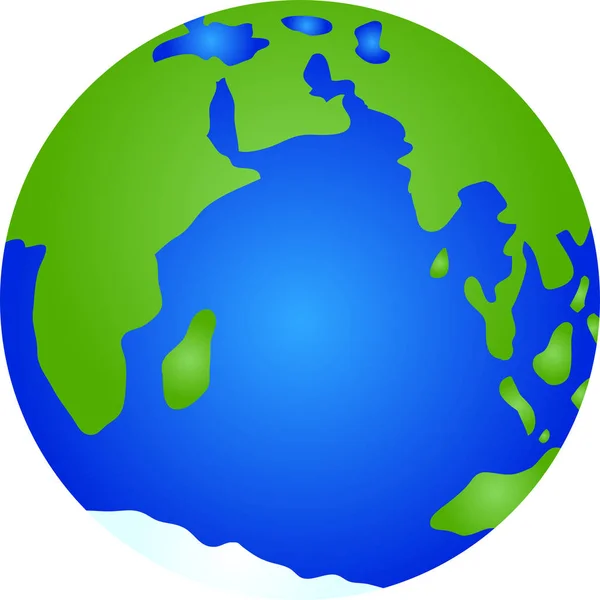Ilustración de una gradación redonda tierra azul — Vector de stock