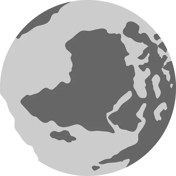 Illustration monochrome d'une terre ronde — Image vectorielle