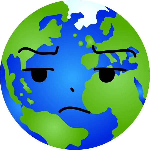 Facial expression of a round blue gradation earth set