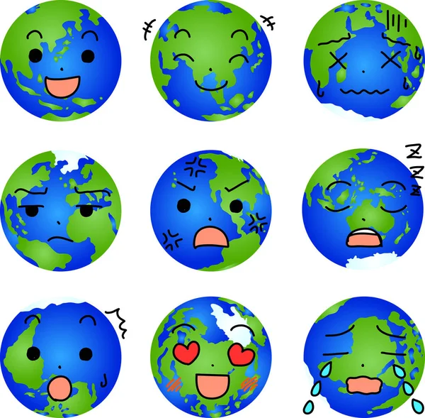 Ansiktsuttryck av en rund blå gradering jorden — Stock vektor