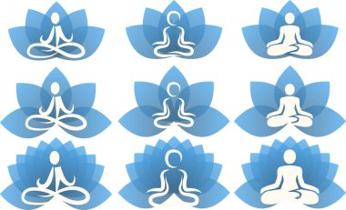 Yoga mavi lotus izin kümesi