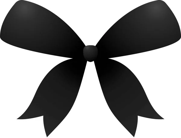Fita preta em forma de borboleta — Vetor de Stock