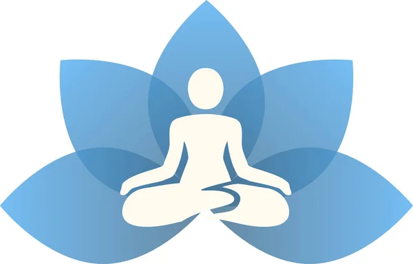 Yoga licença de lótus azul —  Vetores de Stock