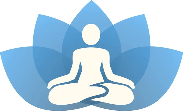 Yoga licença de lótus azul —  Vetores de Stock