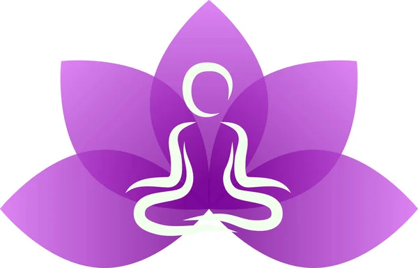 Йога фиолетовый лотос — стоковый вектор