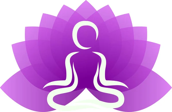 Yoga paarse lotus verlof — Stockvector
