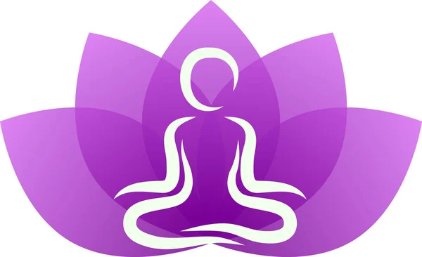 Yoga lila Lotus verlassen — Stockvektor