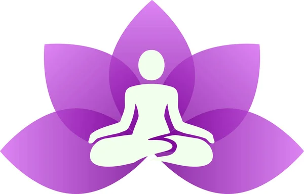 Yoga licença de lótus roxo —  Vetores de Stock