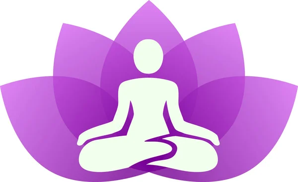 Yoga lila Lotus verlassen — Stockvektor