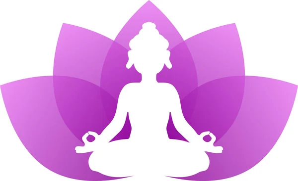 Buddha purple lotus leave — Stock Vector