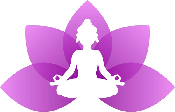 Buddha lila Lotus verlassen — Stockvektor