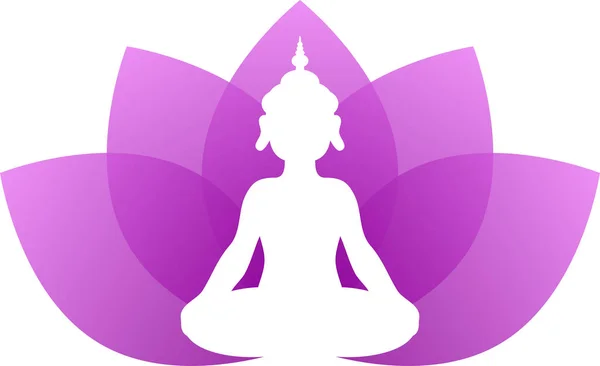 Buddha lila Lotus verlassen — Stockvektor