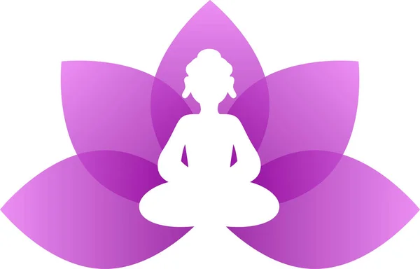 Buddha lila Lotus verlassen — Stockvektor