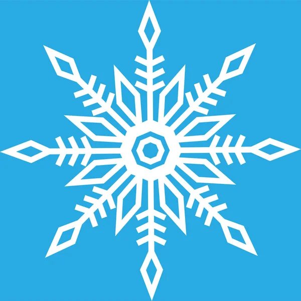 Vit kristall av snö siluett — Stock vektor