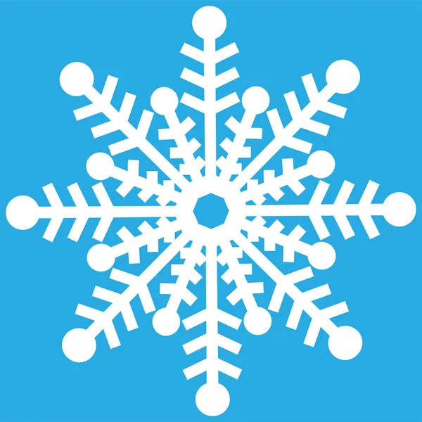 Vit kristall av snö siluett — Stock vektor