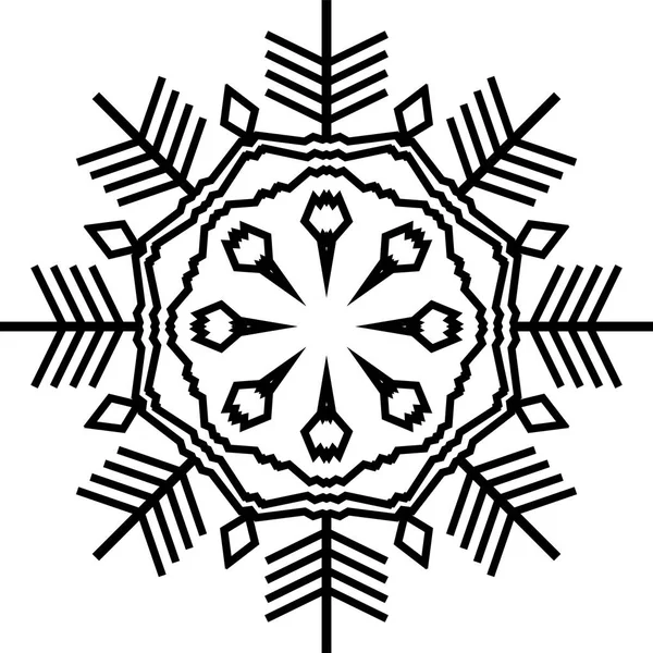 Silueta de cristal de nieve — Vector de stock