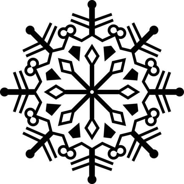 Silueta de cristal de nieve — Vector de stock