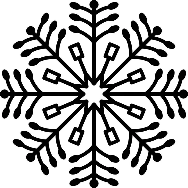 Silueta de cristal de nieve — Vector de stock