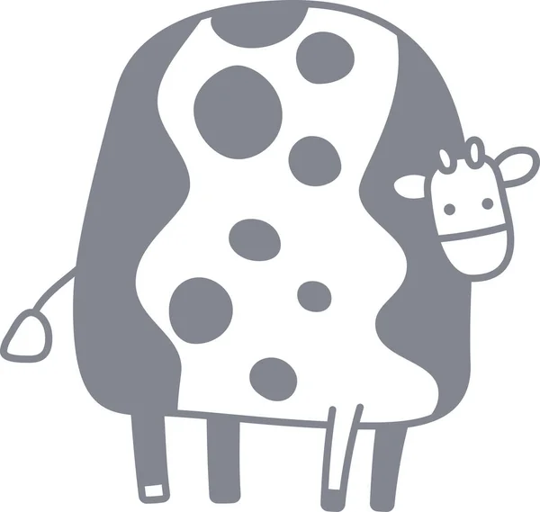 Linda silueta de vaca ilustración — Archivo Imágenes Vectoriales
