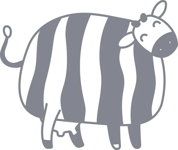 Mignon illustration de silhouette de vache — Image vectorielle