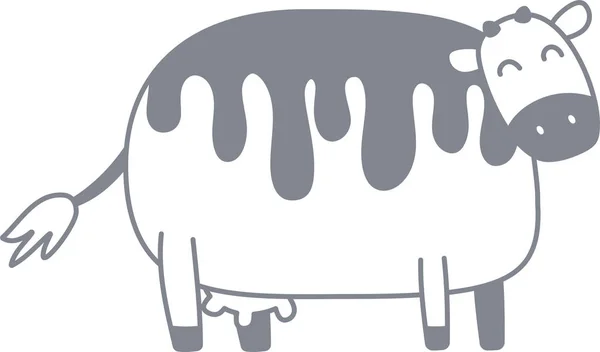 かわいい牛のシルエットのイラスト — ストックベクタ