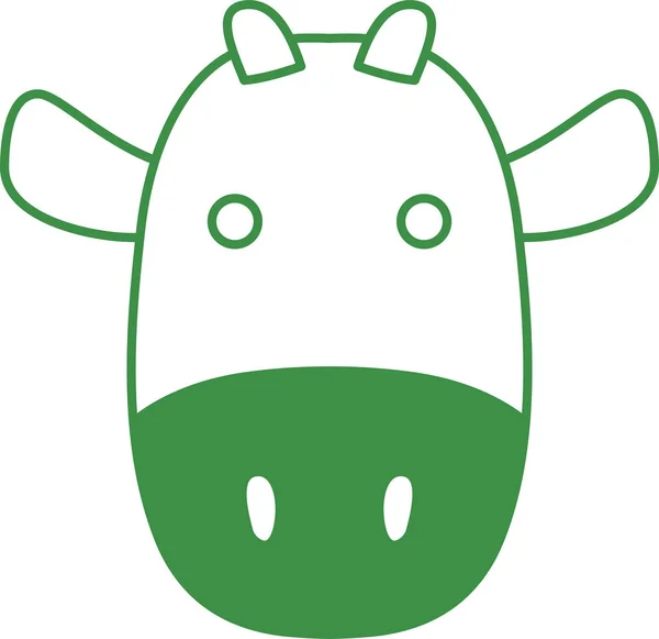 Mignon illustration de silhouette de vache verte — Image vectorielle