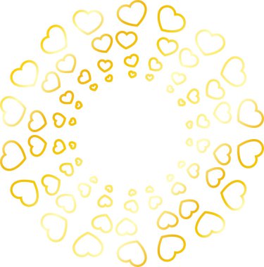 Şirin altın kalpli daire çerçeve