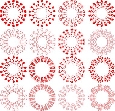 Sevimli kalp daire çerçeve kümesi