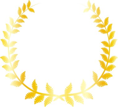 Altın defne yuvarlak çerçeve