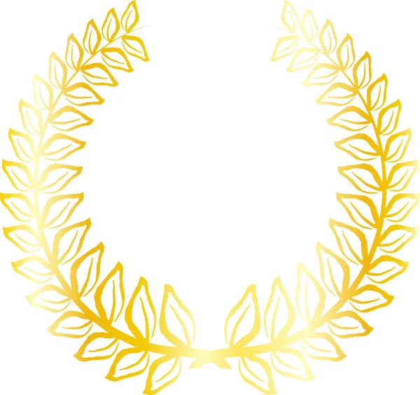 Cadre rond de laurier d'or — Image vectorielle