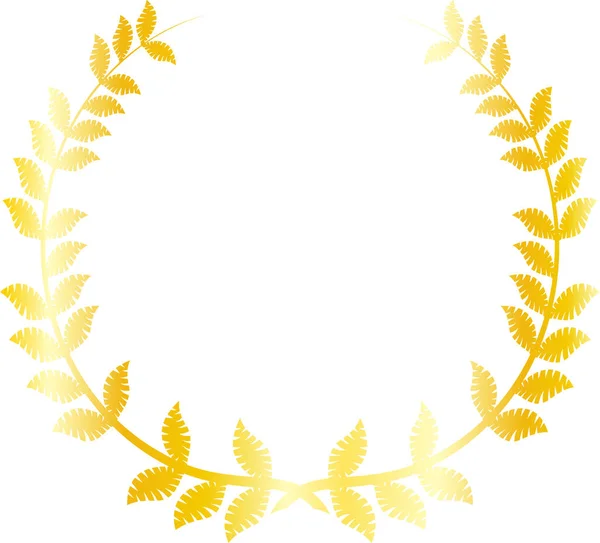 Round frame of gold laurel — Stock Vector