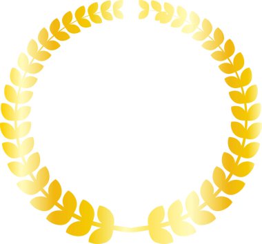 Altın defne yuvarlak çerçeve