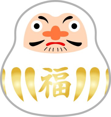 Sevimli Japon daruma illüstrasyon