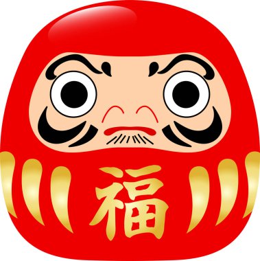 Sevimli Japon daruma illüstrasyon
