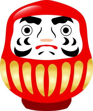Sevimli Japon daruma illüstrasyon