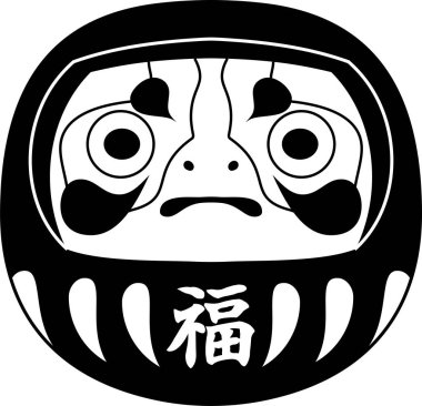 Tek renkli sevimli Japon daruma