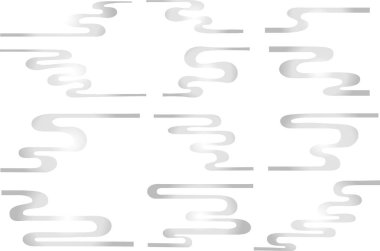 Gümüş soyut eğri tasarım kümesi