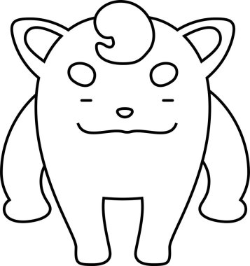 Beyaz çizgi pop canavar vektör