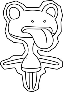 Beyaz çizgi pop canavar vektör