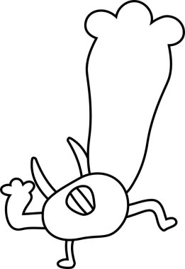 Beyaz çizgi pop canavar vektör