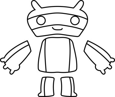 Beyaz çizgi pop canavar vektör