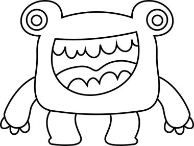 Beyaz çizgi küçük canavar vektör