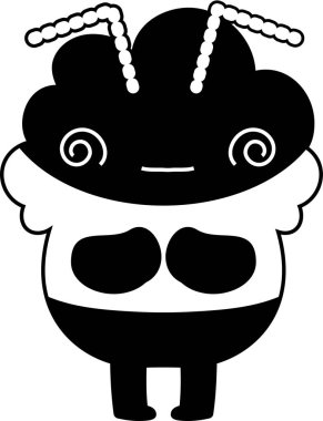 Siyah çizgi küçük canavar vektör 