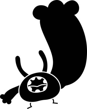 Siyah çizgi küçük canavar vektör 