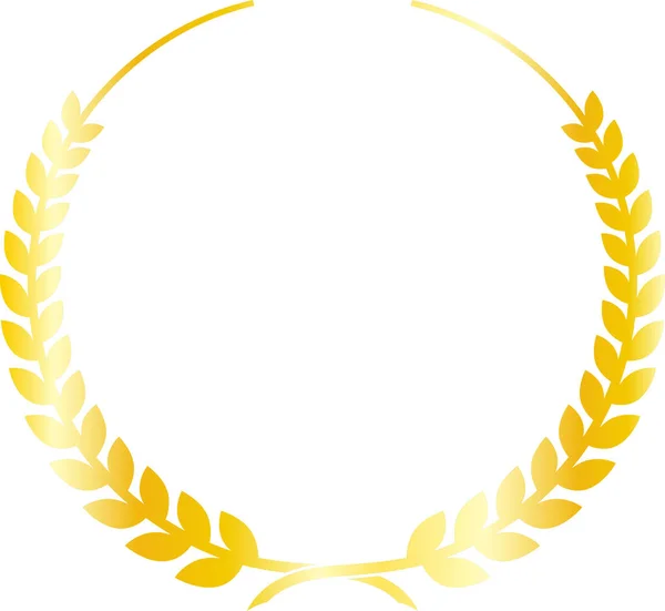 Cadre rond de laurier d'or — Image vectorielle