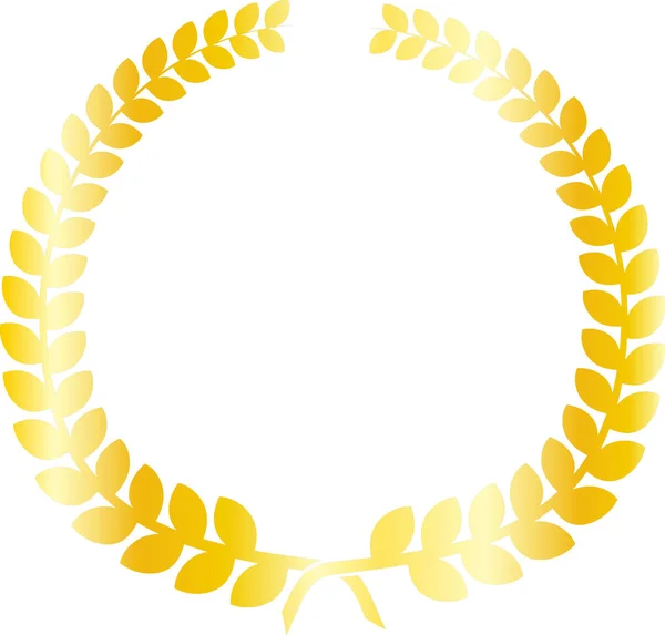 Cadre rond de laurier d'or — Image vectorielle