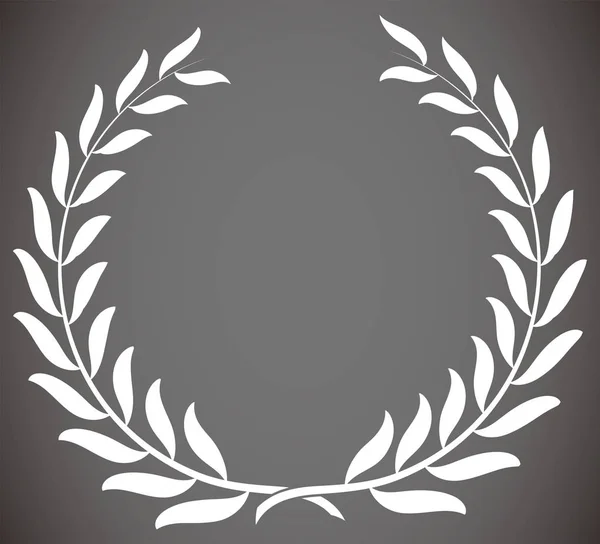 Marco redondo de silueta blanca laurel — Archivo Imágenes Vectoriales