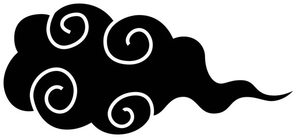 Nuage de style japonais noir — Image vectorielle