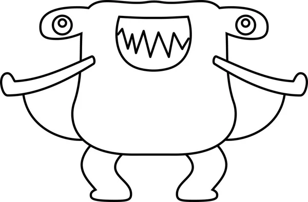 Witte strip pop monster vector — Stockvector