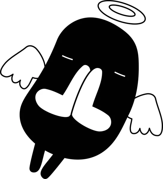 黑色漫画可爱的怪物向量 — 图库矢量图片